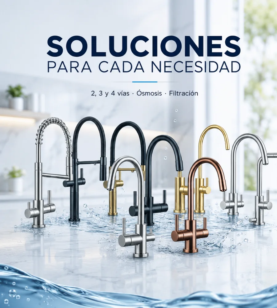 Grifos compatibles con ósmosis, filtración y fuentes