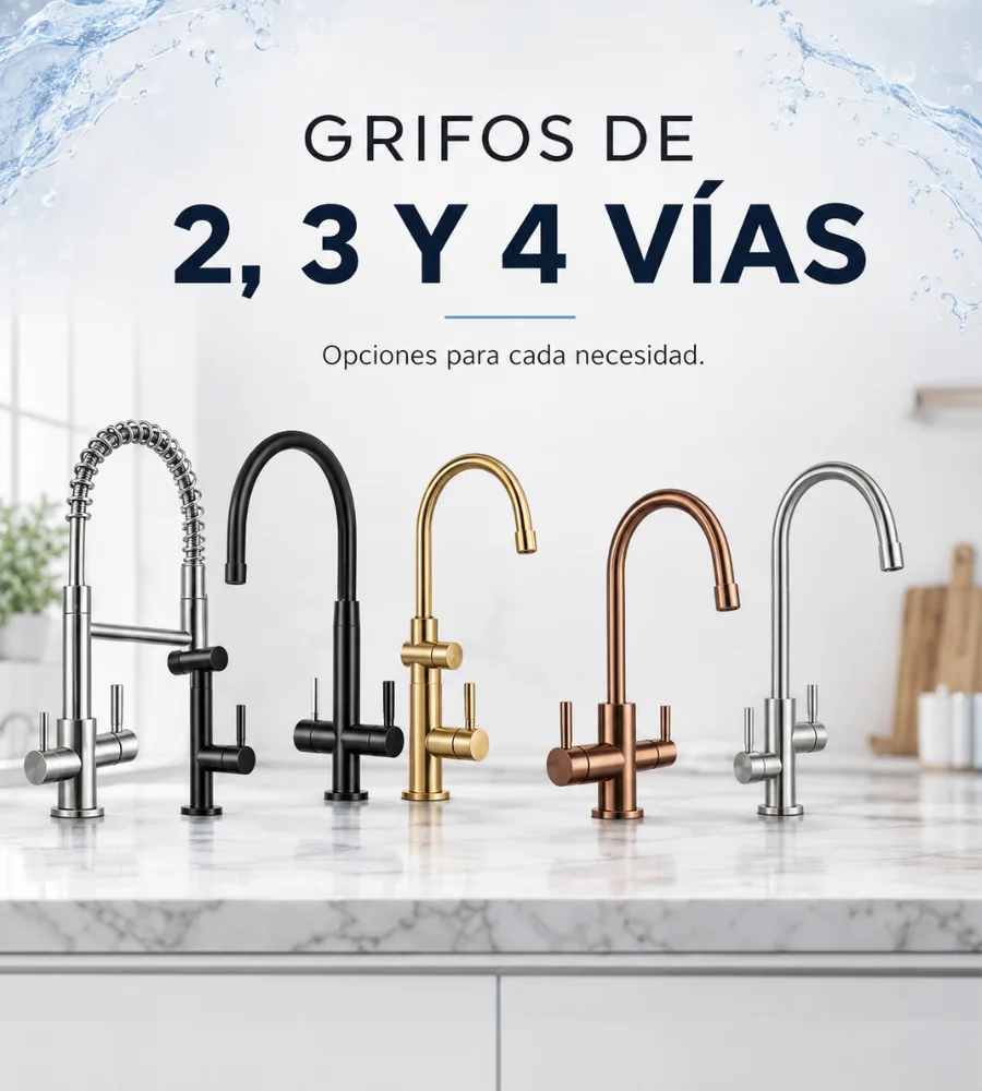 Grifos de 2, 3 y 4 vías para sistemas de agua