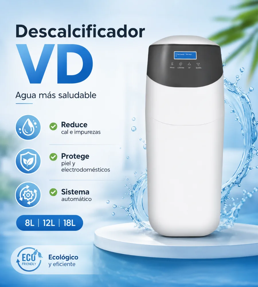 Descalcificador VD — Reduce cal e impurezas con sistema automático