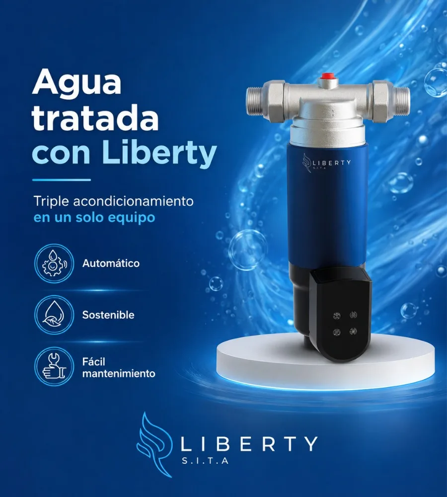 LIBERTY ES — Agua tratada con Liberty: automático, sostenible y de fácil mantenimiento