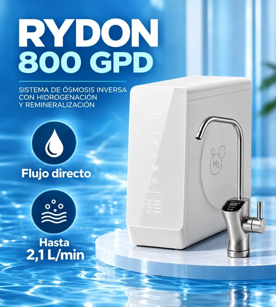 RYDON 800 GPD, flujo directo y hasta 2,1 L/min