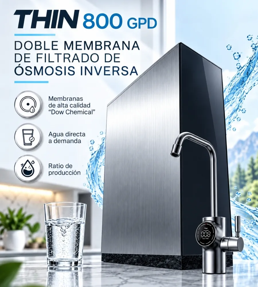 THIN 800 GPD — Doble membrana de filtrado de ósmosis inversa