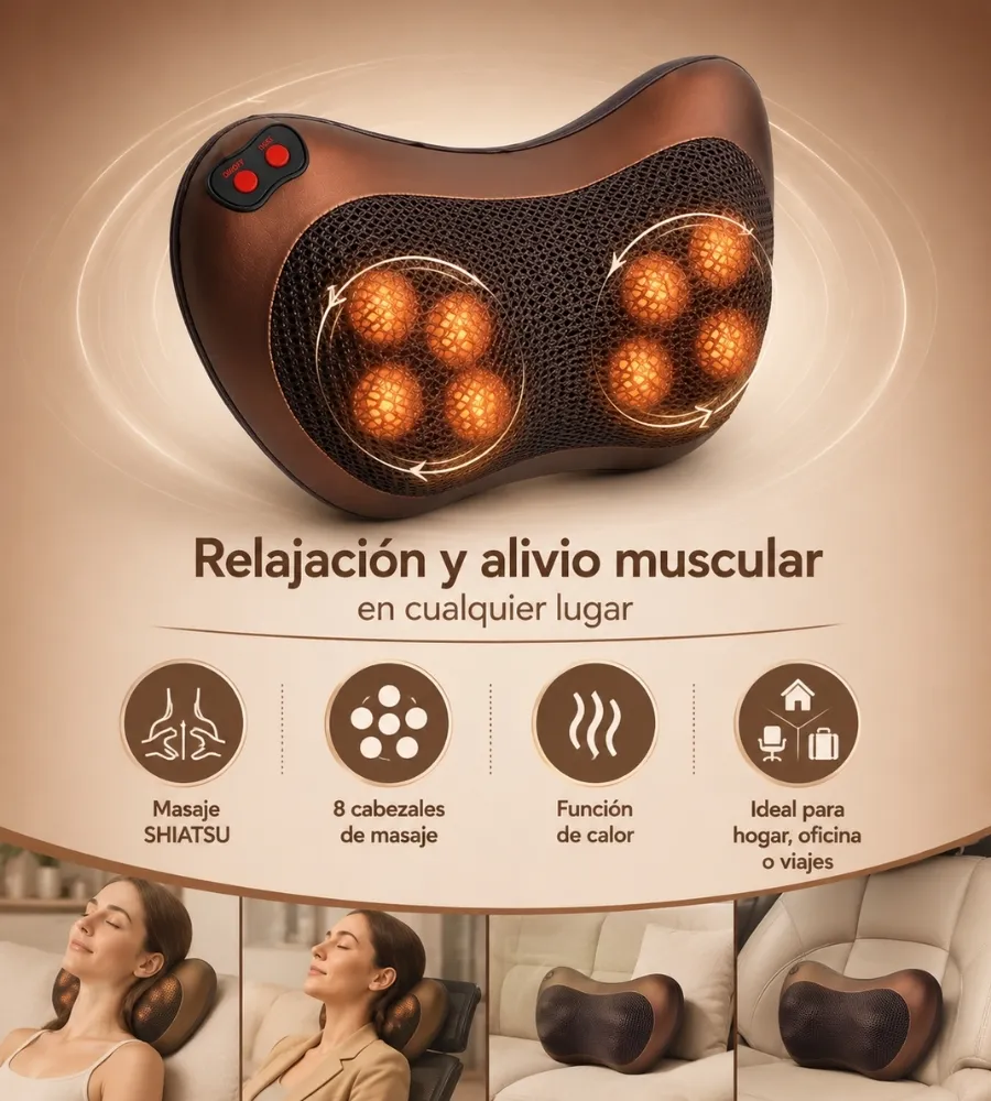 ALMOHADA SHIATSU — En cualquier lugar
