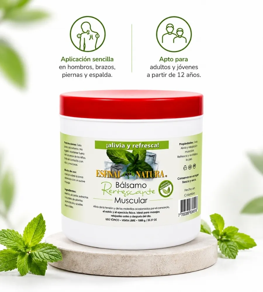 BÁLSAMO REFRESCANTE MUSCULAR ESTILAT NATURA — Hombros, brazos, piernas y espalda