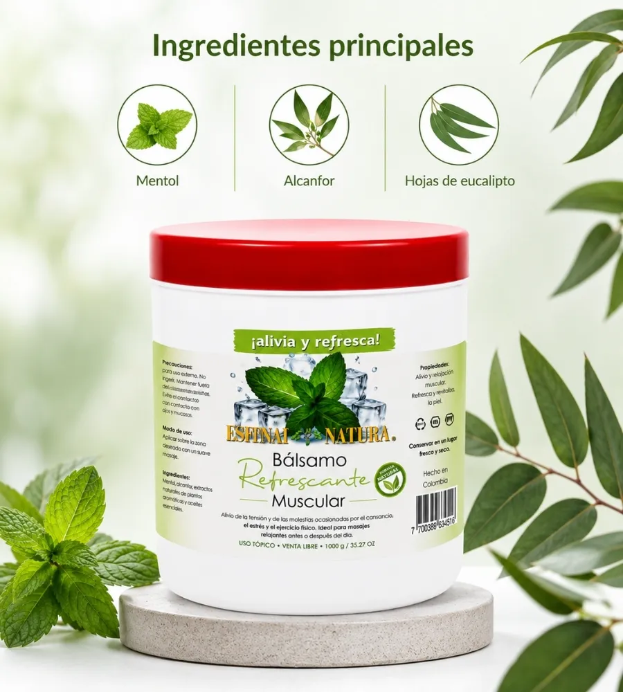 BÁLSAMO REFRESCANTE MUSCULAR ESTILAT NATURA — Mentol, alcanfor y hojas de eucalipto