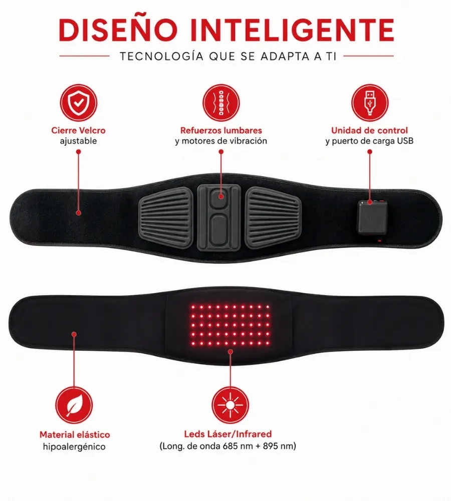 CINTURÓN LÁSER LUMBAR - ABDOMINAL — Tecnología que se adapta a ti