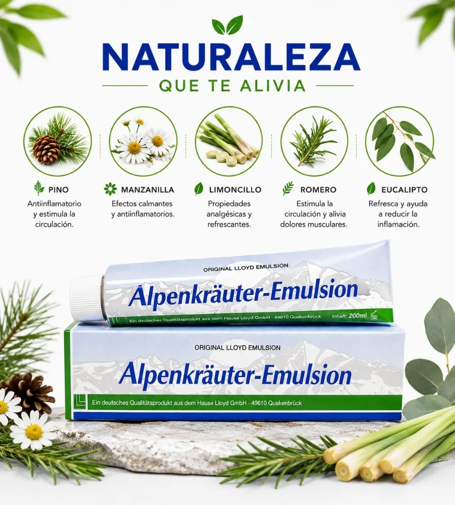 CREMA ALPENKRÄUTER EMULSIÓN LLOYD — Ingredientes destacados