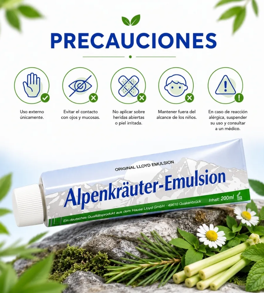 CREMA ALPENKRÄUTER EMULSIÓN LLOYD — Uso externo únicamente