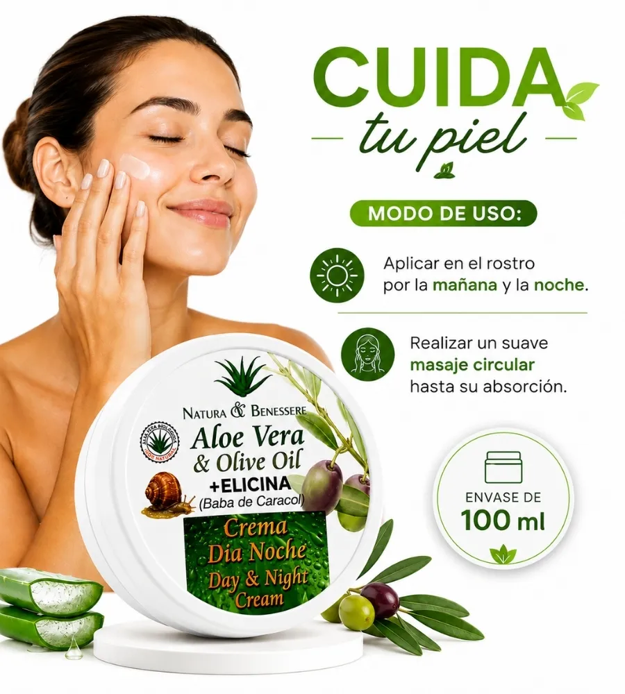 CREMA BABA DE CARACOL + ELICINA ALOE VERA — Modo de uso
