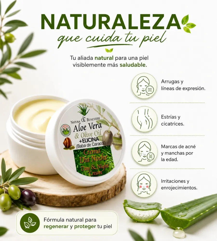 CREMA BABA DE CARACOL + ELICINA ALOE VERA — Tu aliada natural para una piel más saludable