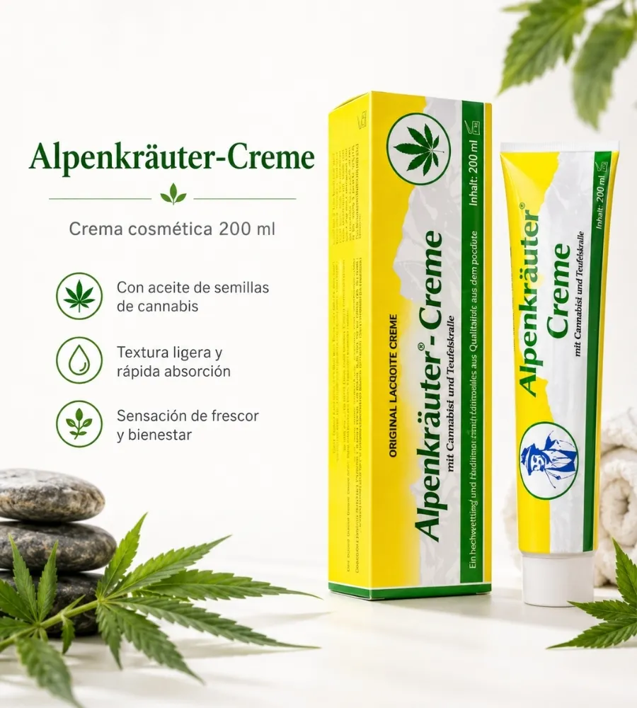 CREMA CANNABIS ALPENKRÄUTER — Sensación de frescor y bienestar