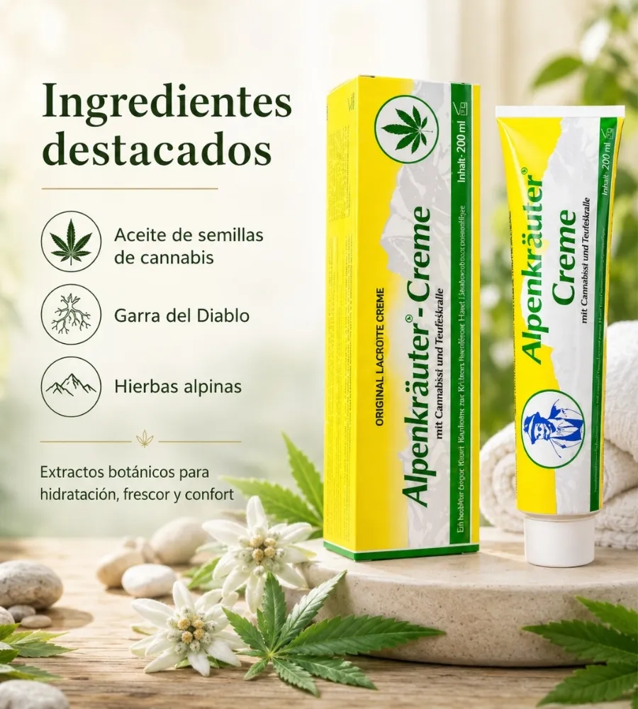 CREMA CANNABIS ALPENKRÄUTER — Hidratación, frescor y confort