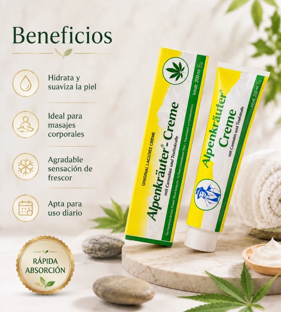 CREMA CANNABIS ALPENKRÄUTER — Cuidado de la piel en cada uso