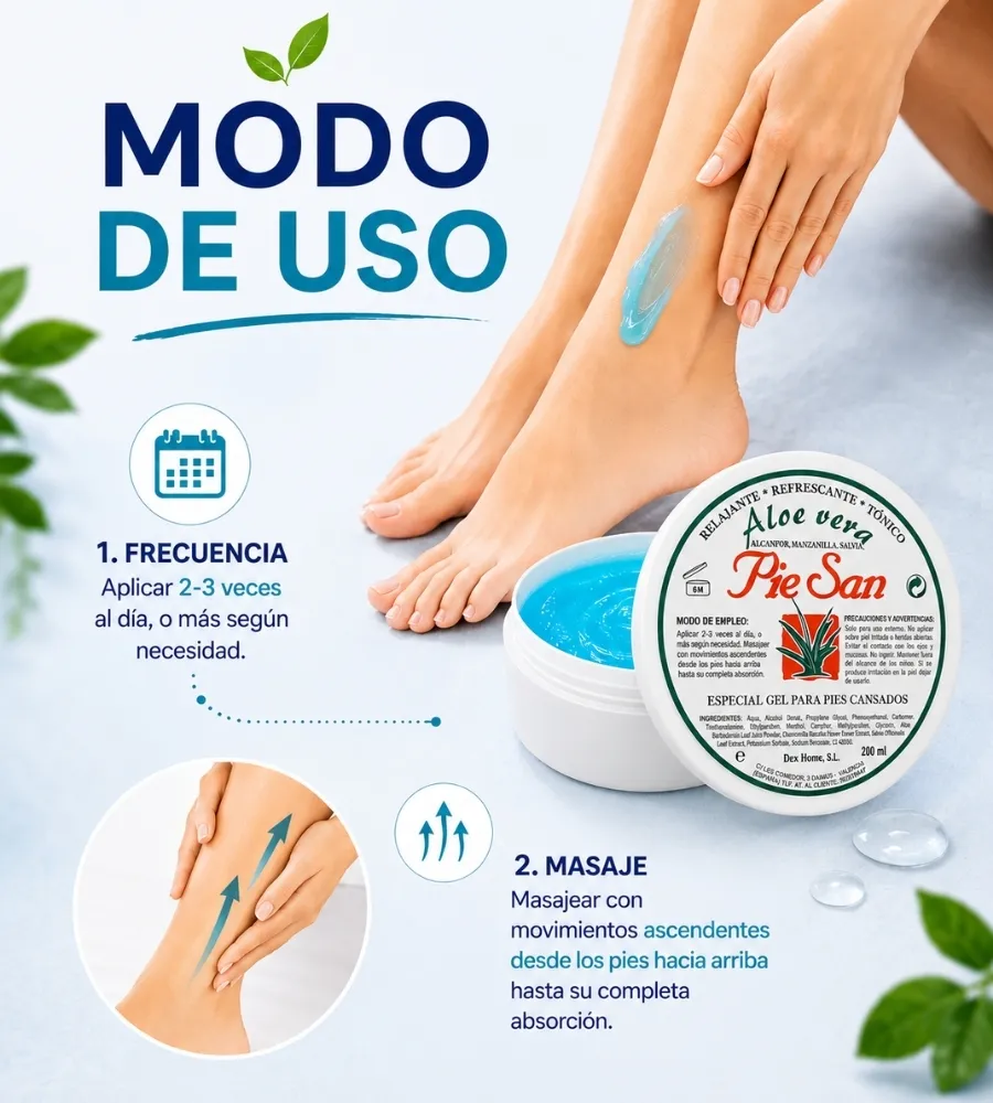 GEL PIES Y PIERNAS PIESAN NATUR — Modo de uso
