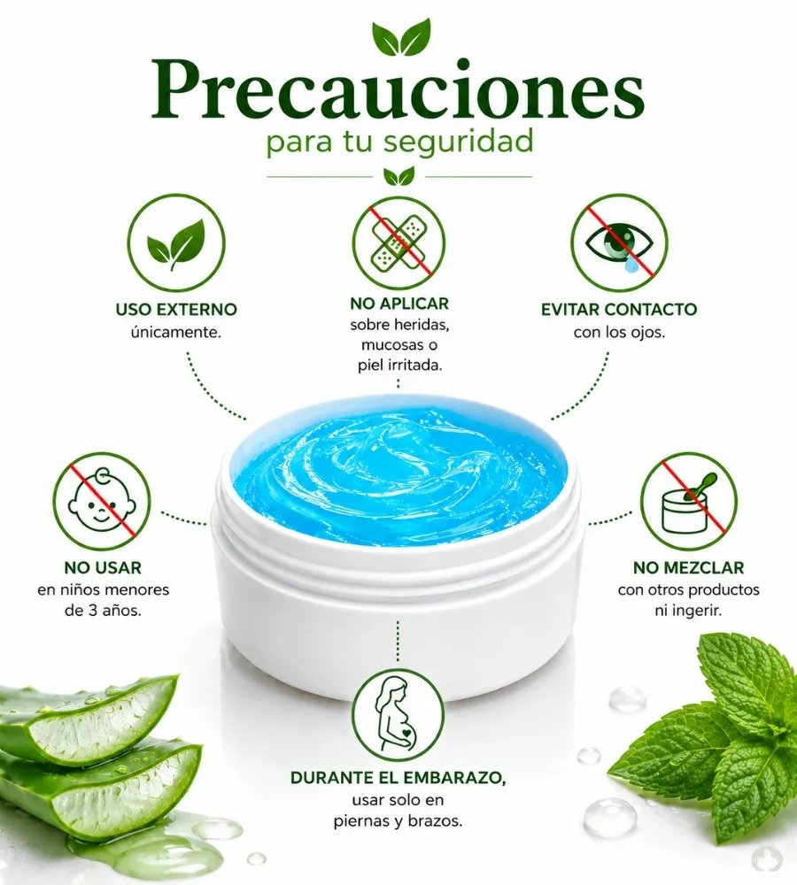 GEL PIES Y PIERNAS PIESAN NATUR — Precauciones