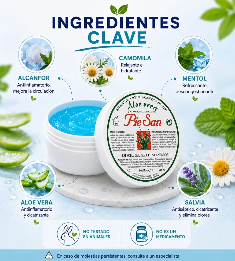 GEL PIES Y PIERNAS PIESAN NATUR — Lo que lleva y para qué