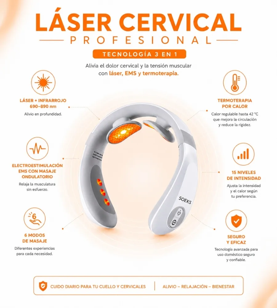 MASAJEADOR LÁSER CERVICAL / CUELLO — Seguro y eficaz