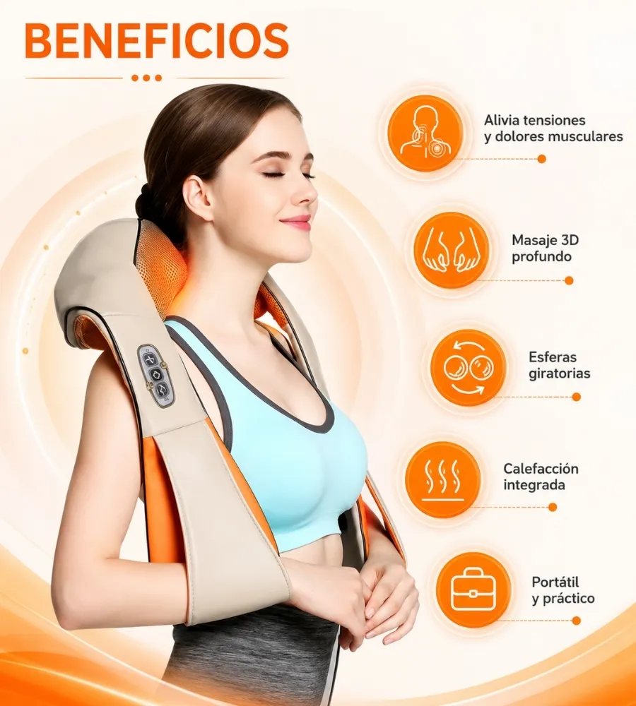 MASAJEADOR CUELLO 3D — Masaje 3D profundo