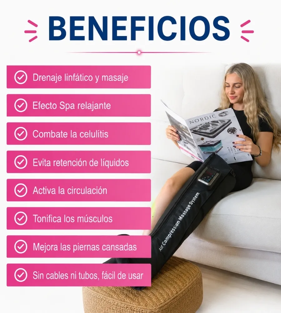 PRESOTERAPIA DE VIAJE INALÁMBRICA — Activa la circulación