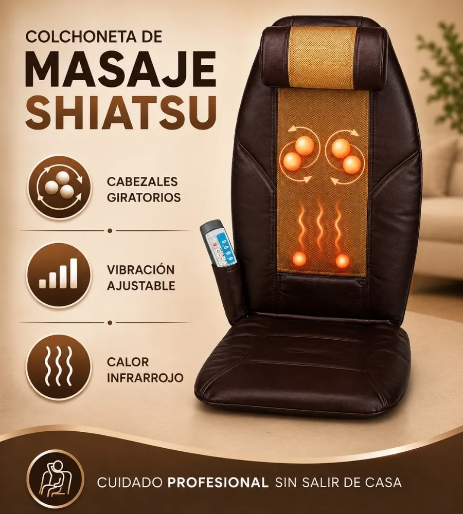 RESPALDO DE MASAJE SHIATSU — Cuidado profesional sin salir de casa