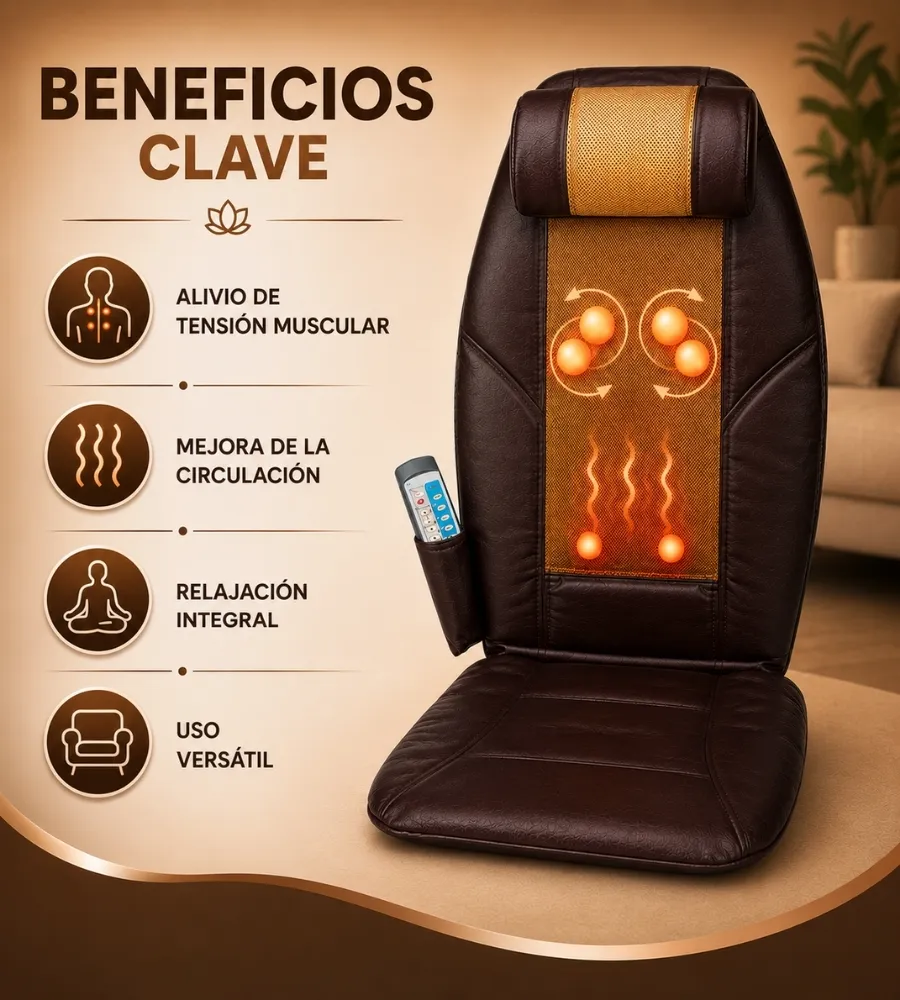 RESPALDO DE MASAJE SHIATSU — Para cada parte de la espalda