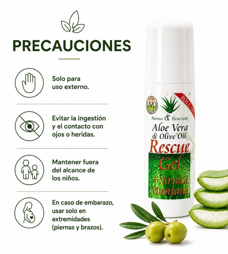 ROLL-ON RESCUE GEL ÁRNICA — Precauciones