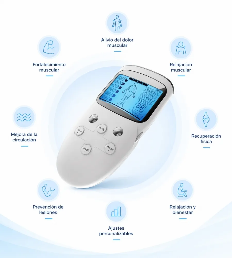 TENS ELECTROESTIMULADOR 6 EN 1 — Un dispositivo, todo el cuerpo
