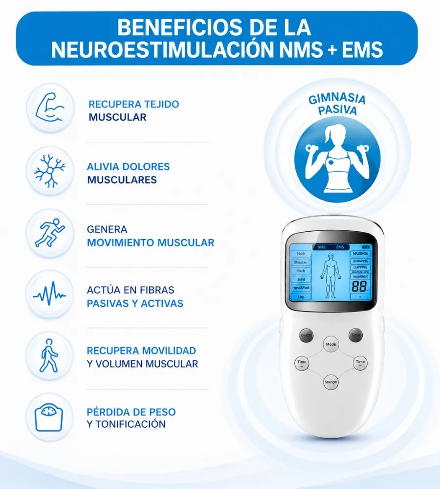 TENS ELECTROESTIMULADOR 6 EN 1 — Gimnasia pasiva