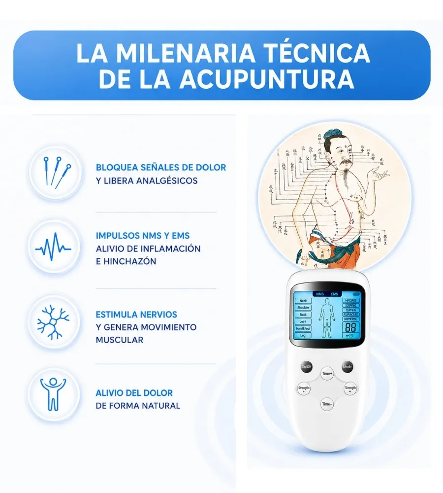TENS ELECTROESTIMULADOR 6 EN 1 — De la acupuntura