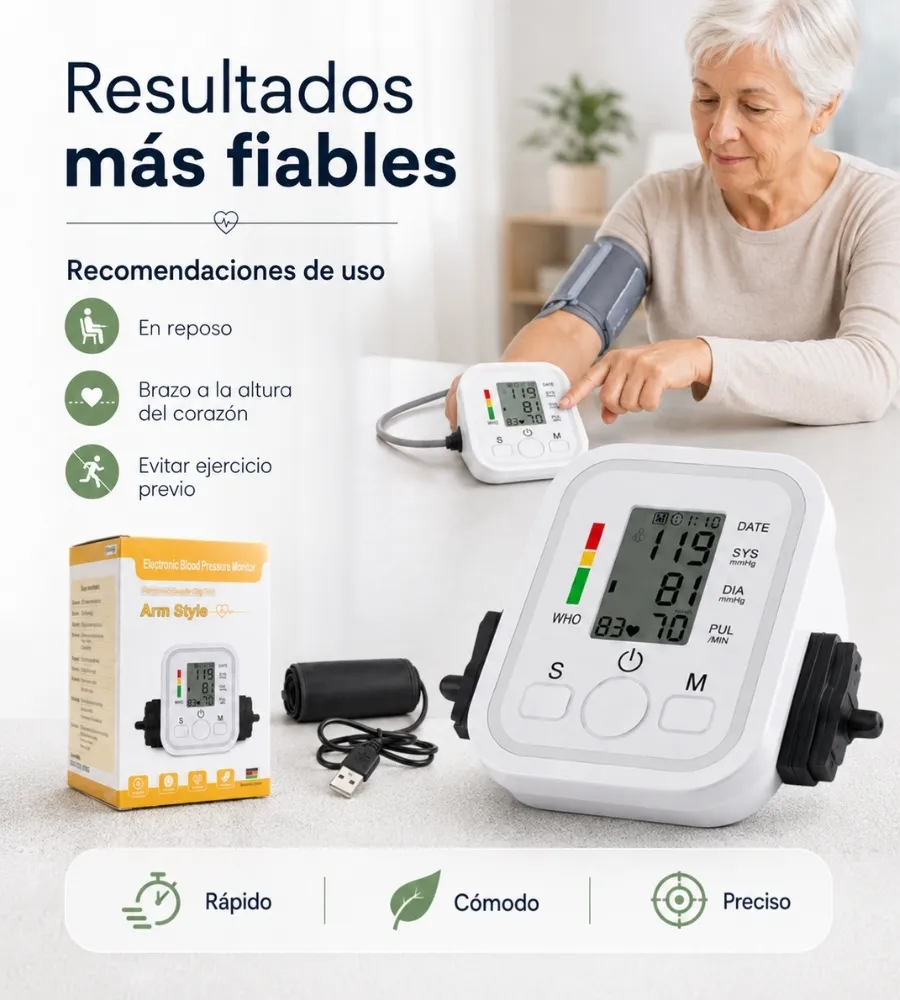 TENSIÓMETRO DIGITAL DE BRAZO — Recomendaciones de uso