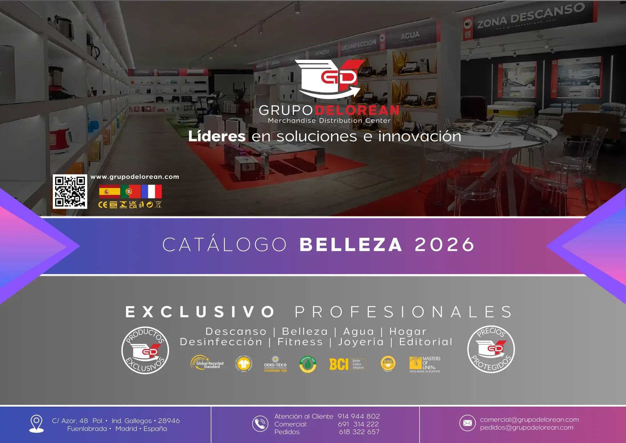 Catálogo Belleza 2026 — Grupo Delorean, exclusivo profesionales