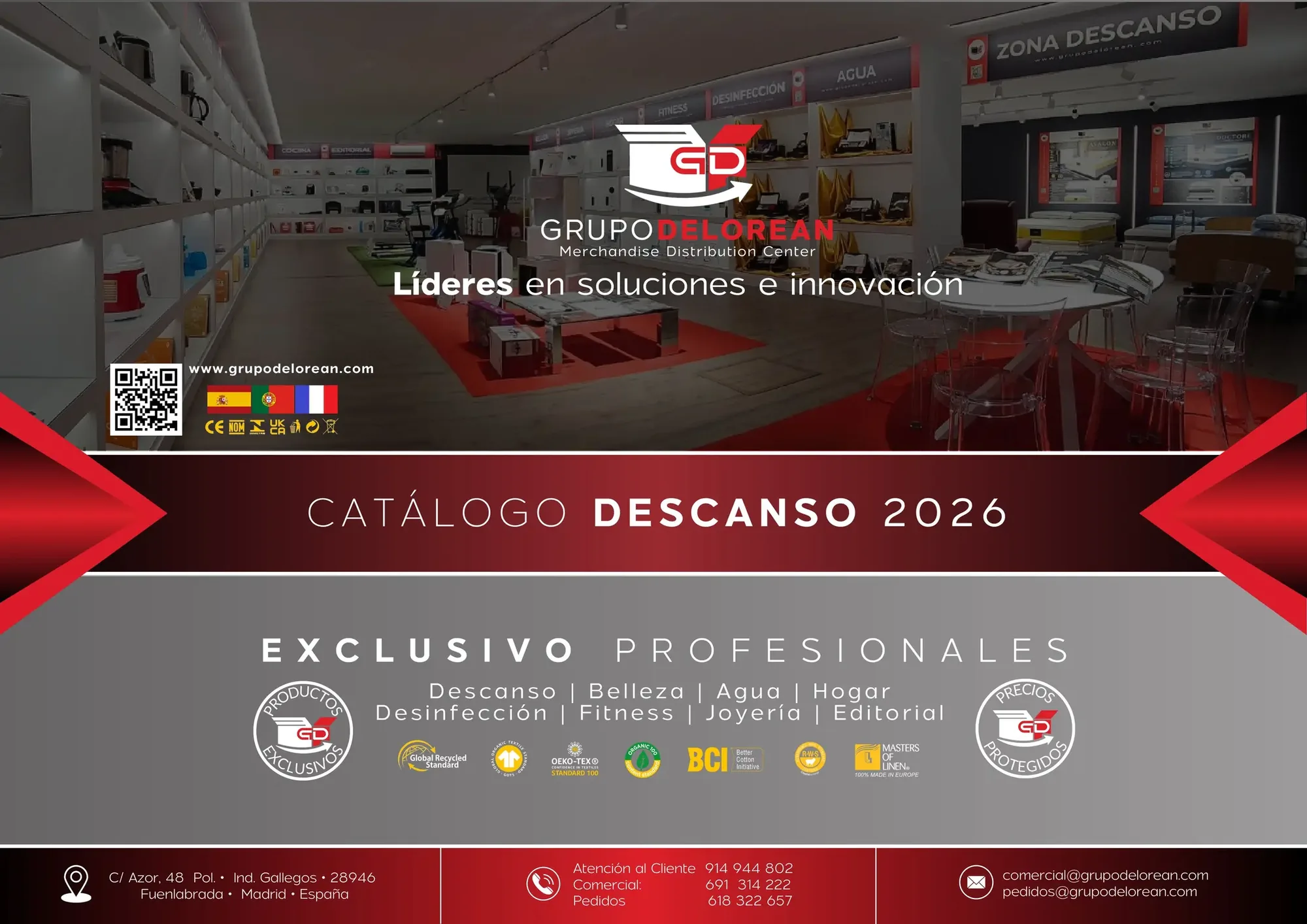Catálogo Descanso 2026 — Grupo Delorean, exclusivo profesionales