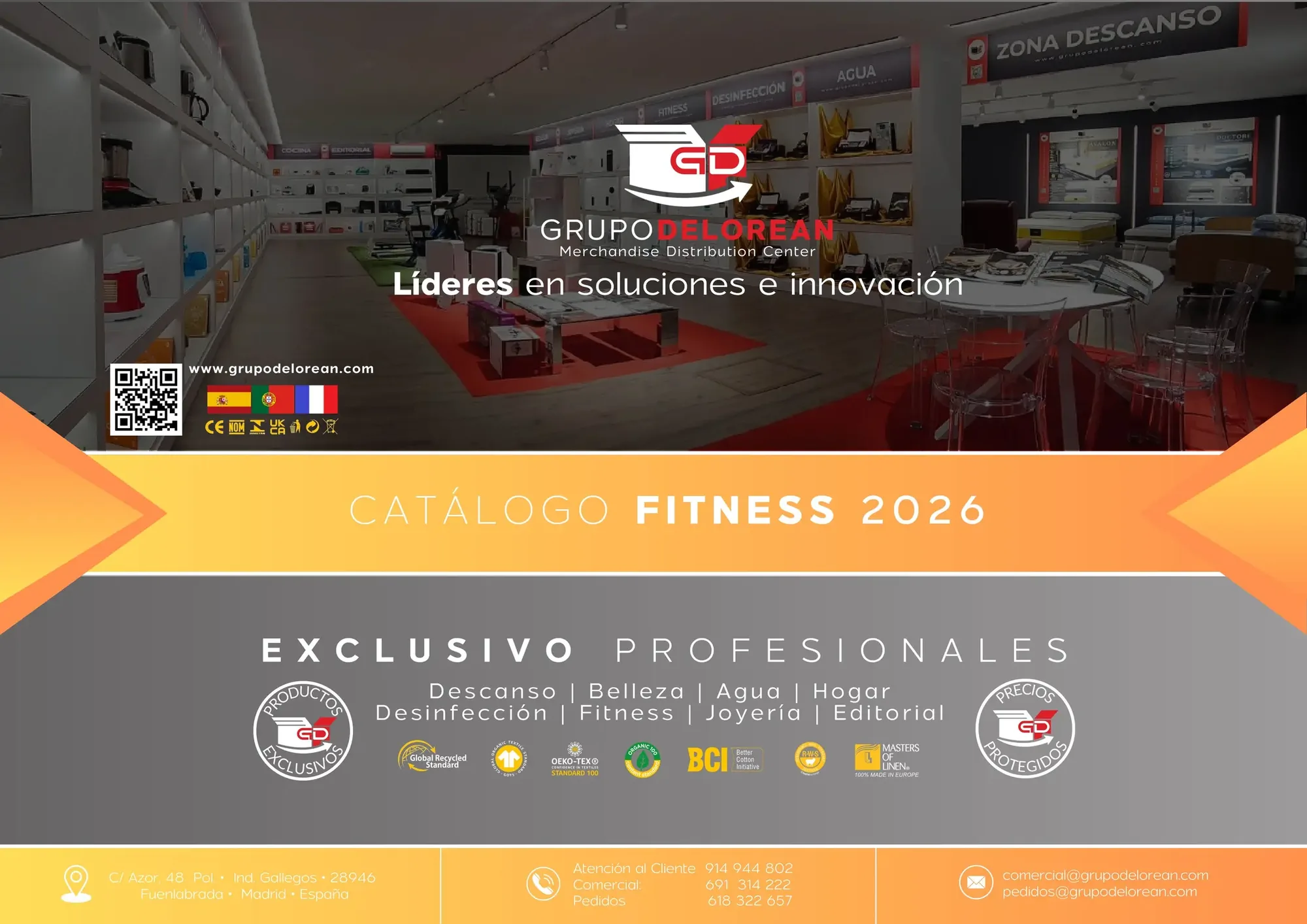 Catálogo Fitness 2026 — Grupo Delorean, exclusivo profesionales