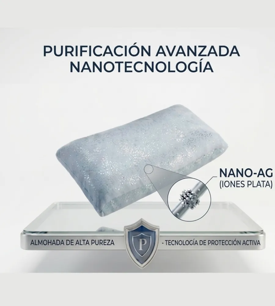 ALMOHADA MEMORY LUXE — Purificación avanzada con iones de plata