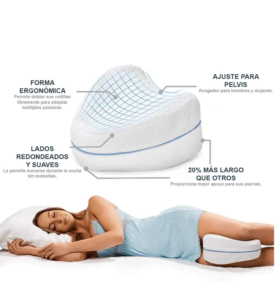 ALMOHADA PIERNAS — Forma ergonómica y ajuste para la pelvis
