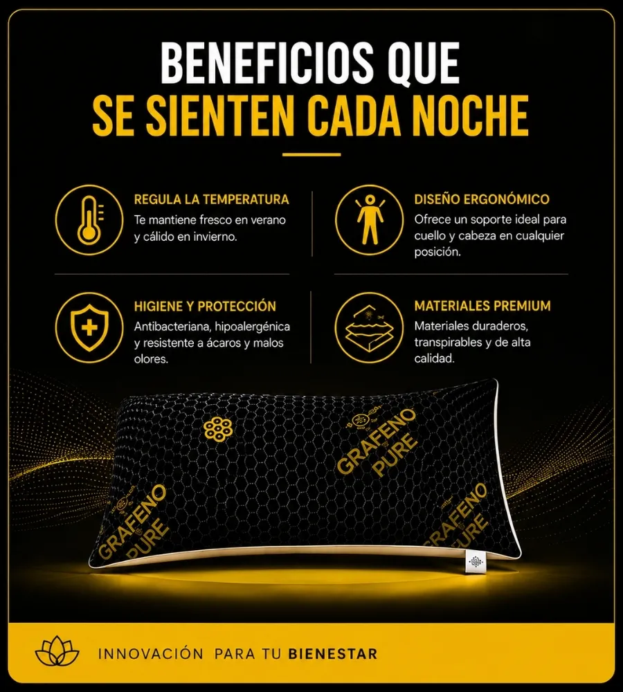 ALMOHADA SENSO BLACK — Beneficios que se sienten cada noche