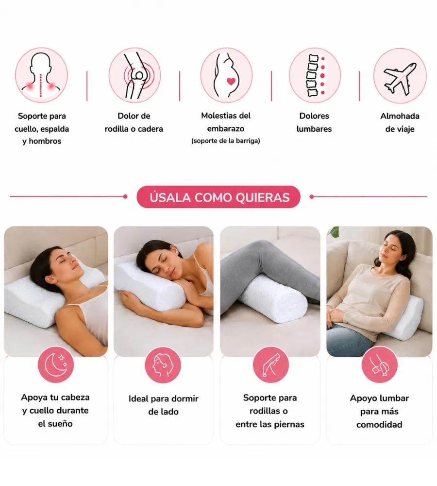 ALMOHADA SLEEPING NATURE CERVICAL — Muchos usos en una sola almohada
