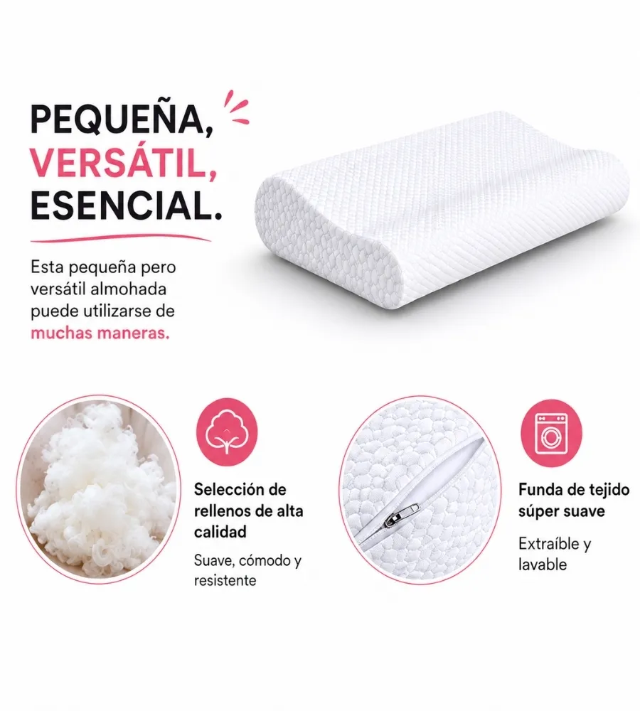 ALMOHADA SLEEPING NATURE CERVICAL — Rellenos de calidad y funda súper suave
