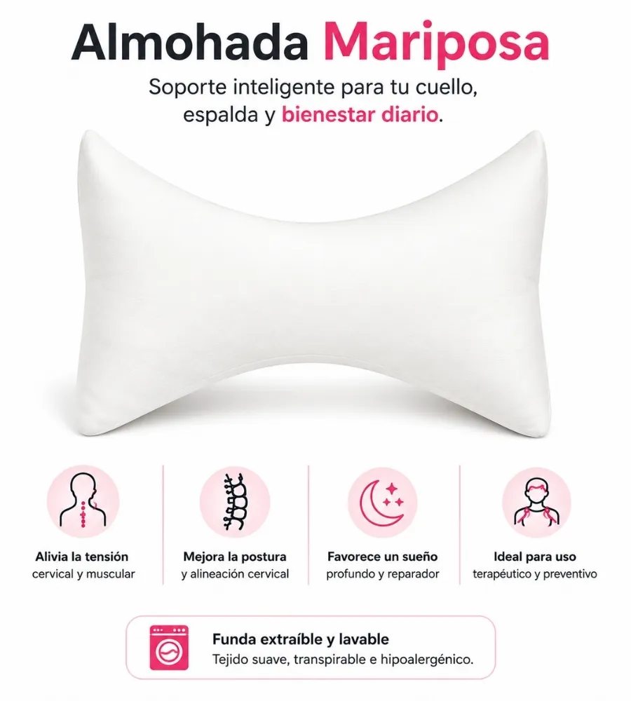 ALMOHADA SLEEPING NATURE MARIPOSA — Soporte inteligente para el cuello y la espalda