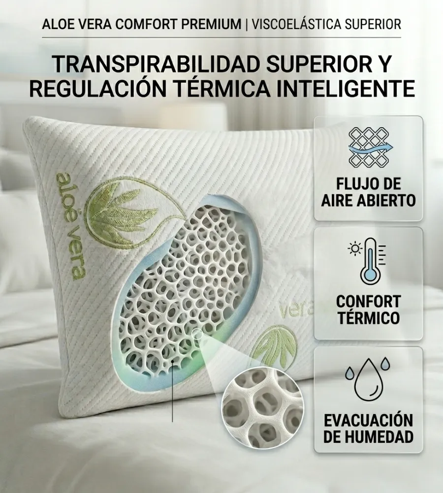 ALMOHADA SLEEPING NATURE VIAJE — Transpirabilidad y regulación térmica