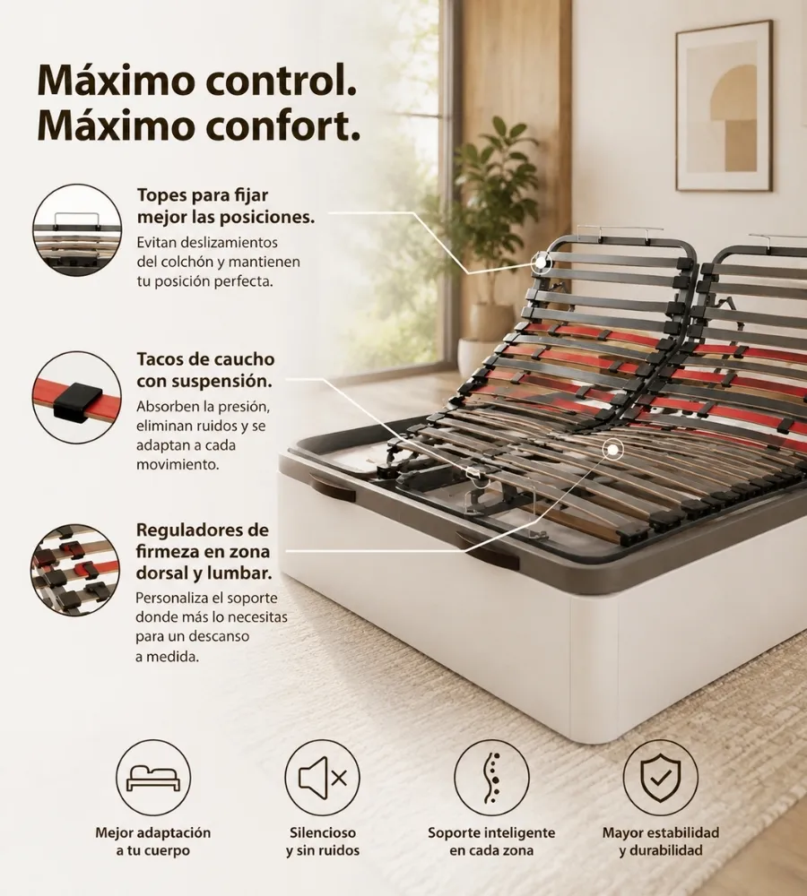 CANAPÉ ARTICULADO 2 CUERPOS — Máximo control, máximo confort