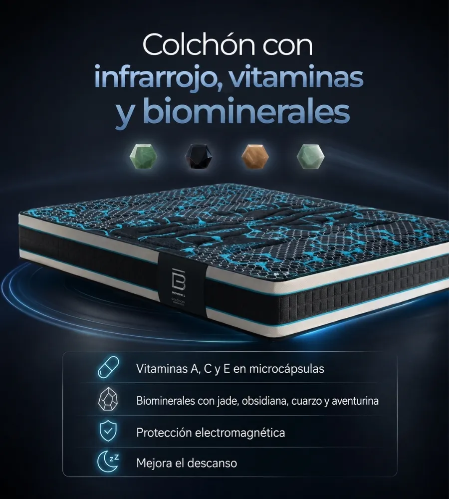 NEW MINERAL ENERGY — Colchón con infrarrojo, vitaminas y biominerales