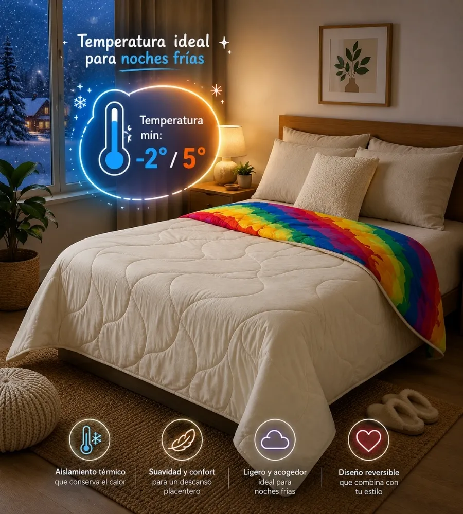 EDREDÓN NÓRDICO TURMALINA — Calor, suavidad y diseño reversible