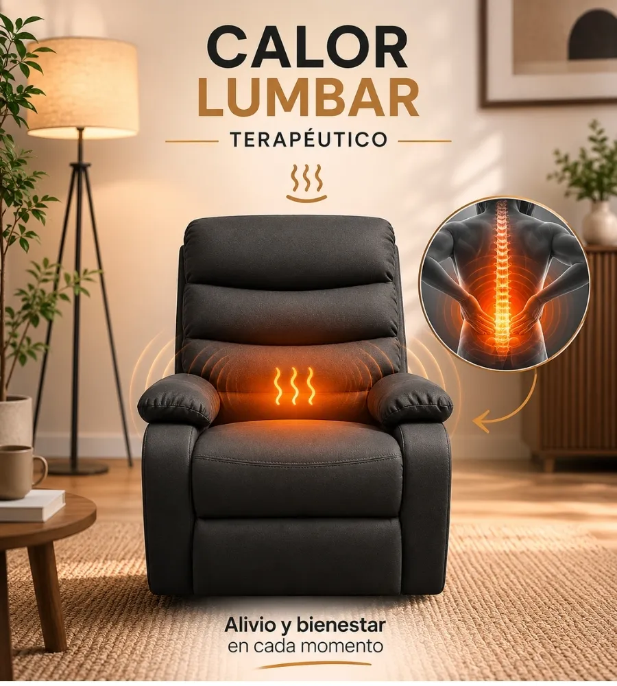 SILLÓN LEVANTAPERSONAS Y MASAJE IMPERIAL — Alivio y bienestar en cada momento
