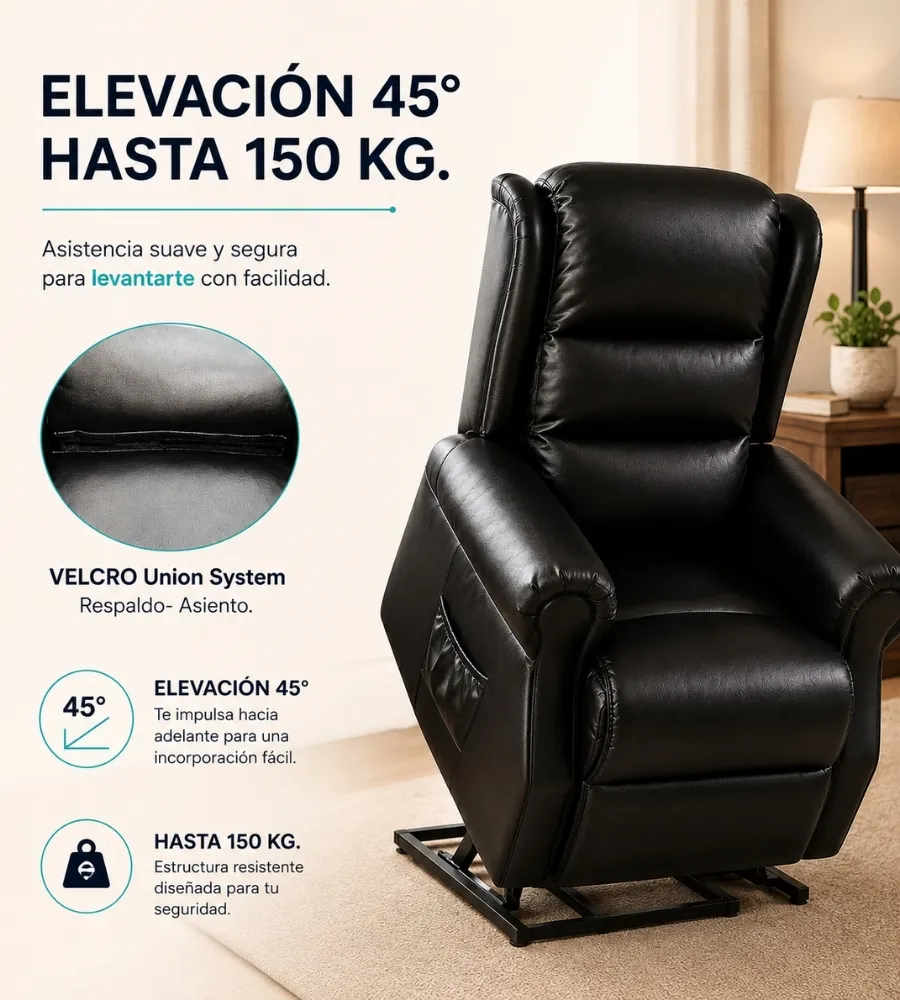SILLÓN LUXURY SPEZZIAL — Elevación 45°, hasta 150 kg