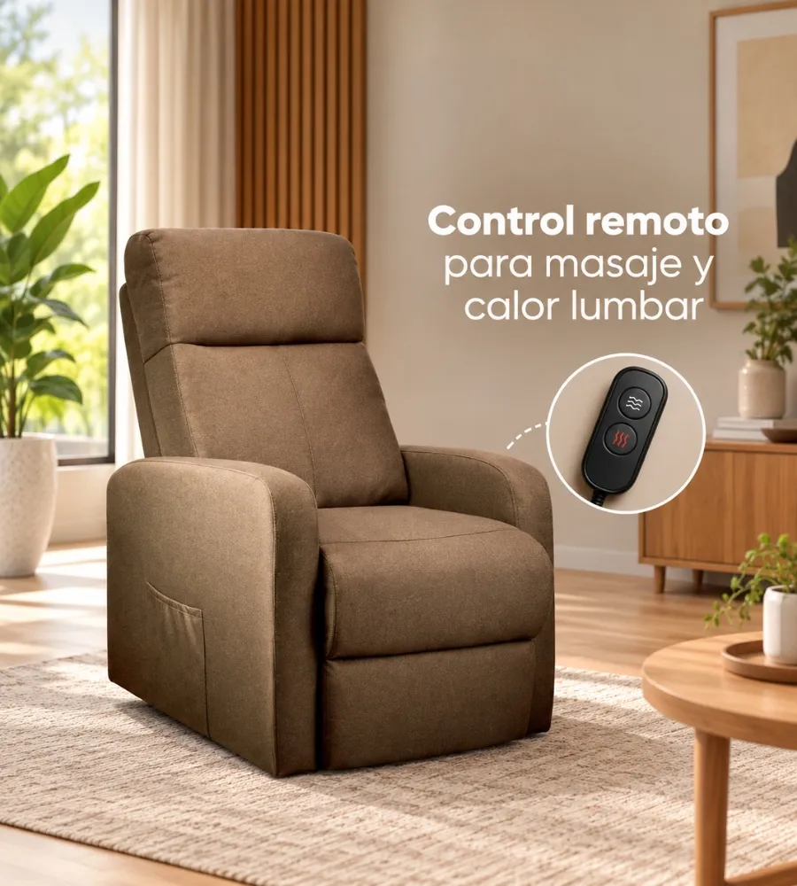 SILLÓN DE MASAJE MAGNO — Masaje y calor lumbar desde el mando