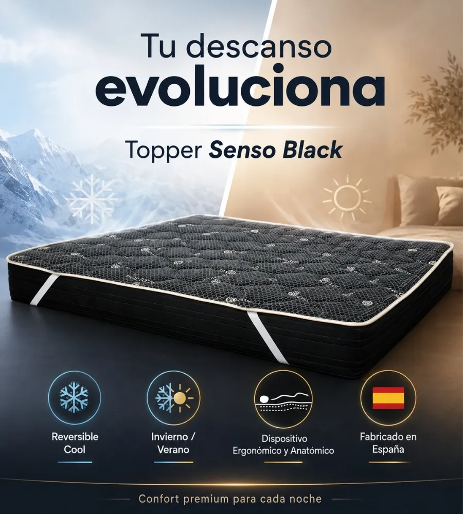 NEW TOPPER SENSO BLACK — Confort premium para cada noche