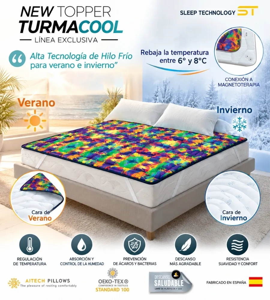 NEW TOPPER TURMACOOL — Rebaja la temperatura entre 6 y 8 °C