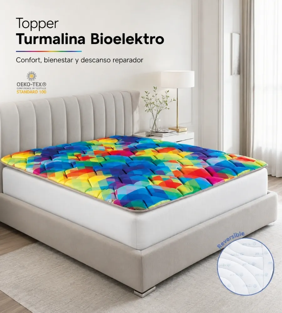 NEW TOPPER TURMALINA BIOELEKTRO — Confort, bienestar y descanso reparador