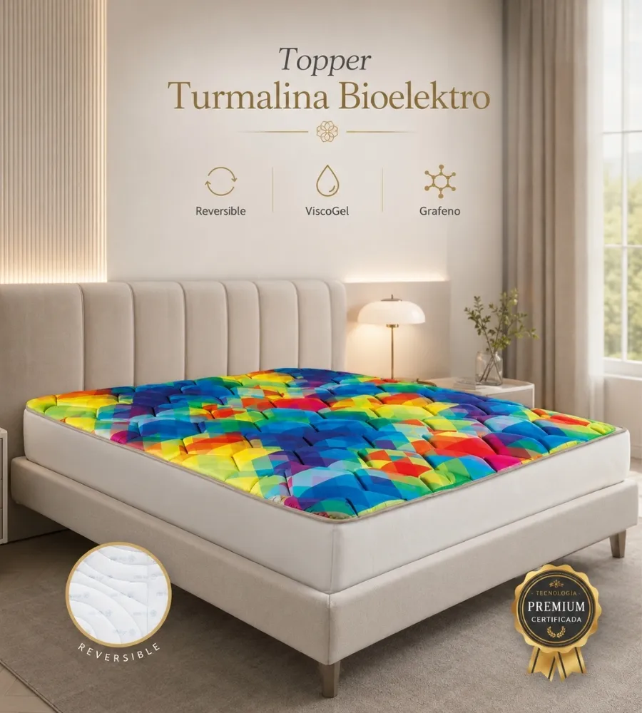 NEW TOPPER TURMALINA BIOELEKTRO — Relleno de ViscoGel y material supersuave